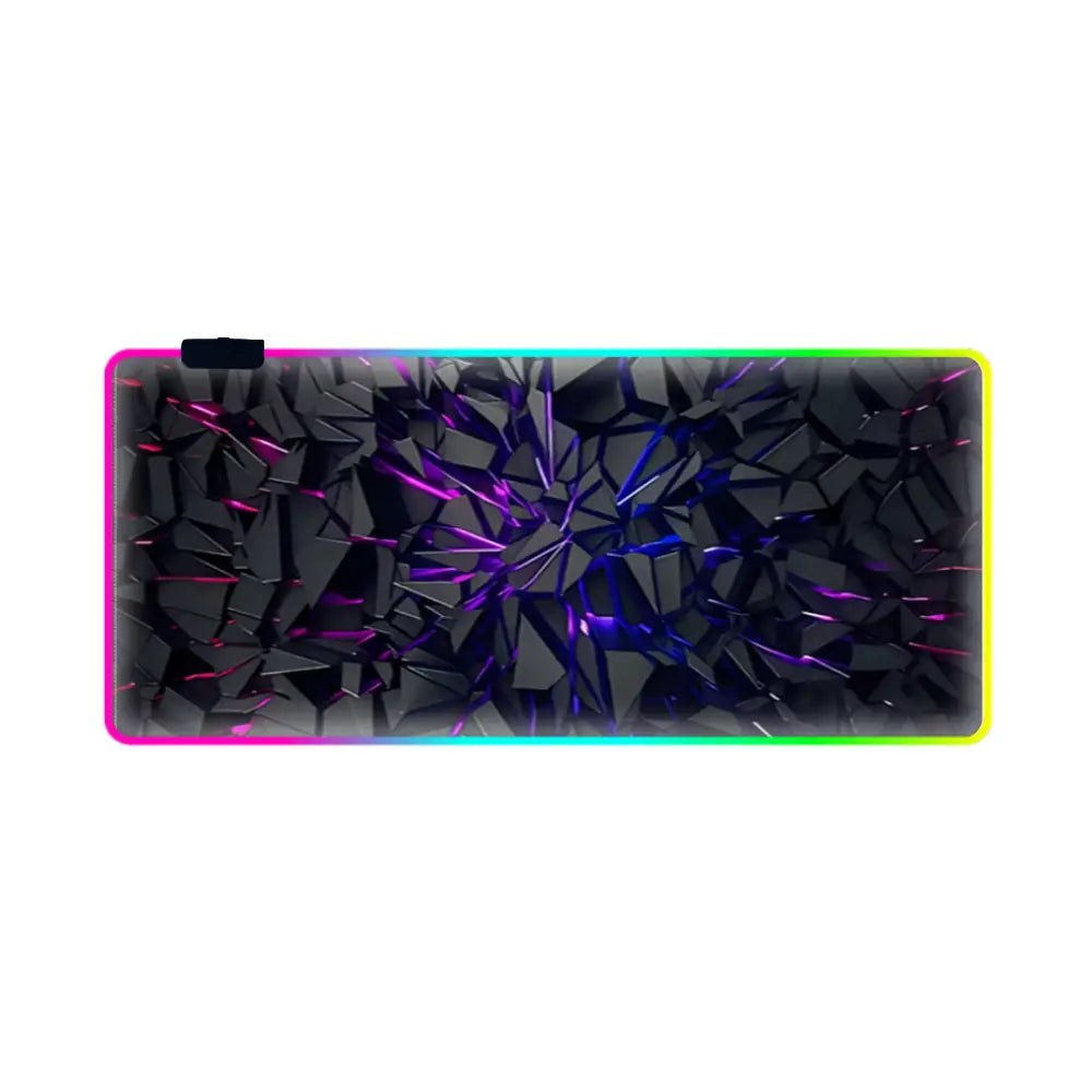 Grand tapis de souris led forme 3D futuriste