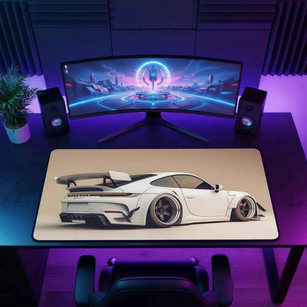 Grand tapis de souris voiture Porsche 1