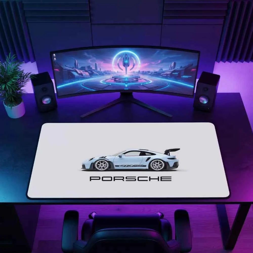 Grand tapis de souris voiture Porsche GT3 RS Bleu