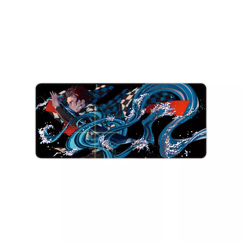 Tapis de souris anime xxl Tanjiro Demon Slayer design combat