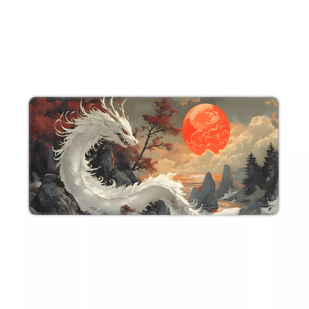 Meilleur tapis de souris Dragon blanc