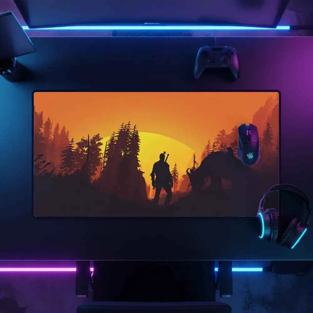 meilleur tapis de souris Geralt coucher de soleil