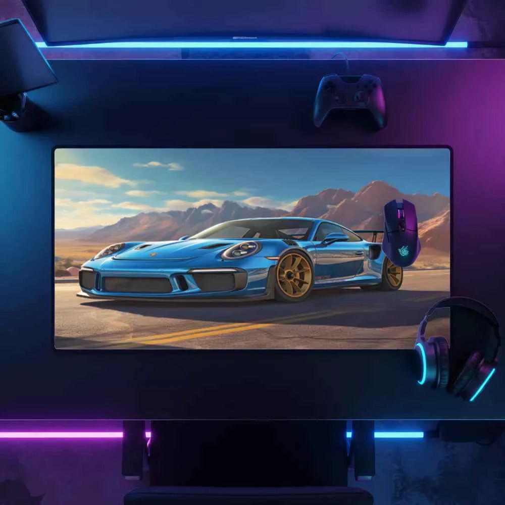 Meilleur tapis de souris voiture Porsche bleu