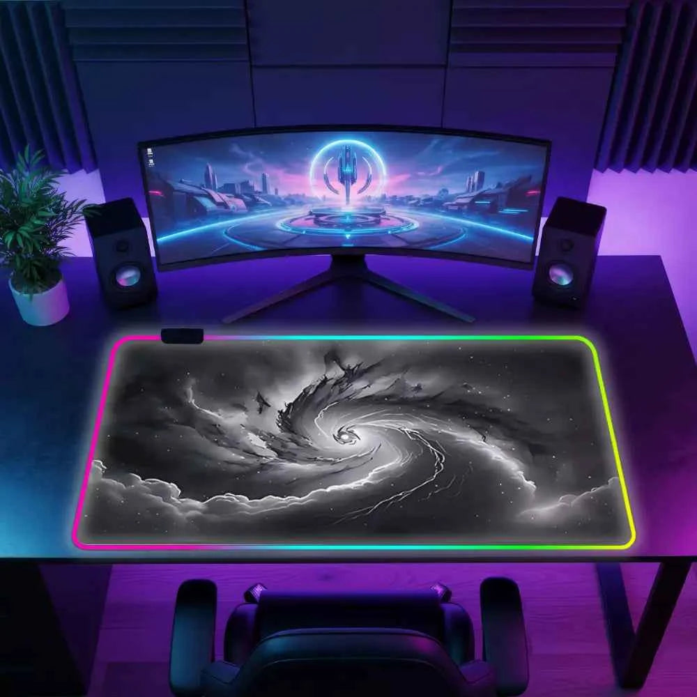 tapi de souri gamer rgb spirale noir