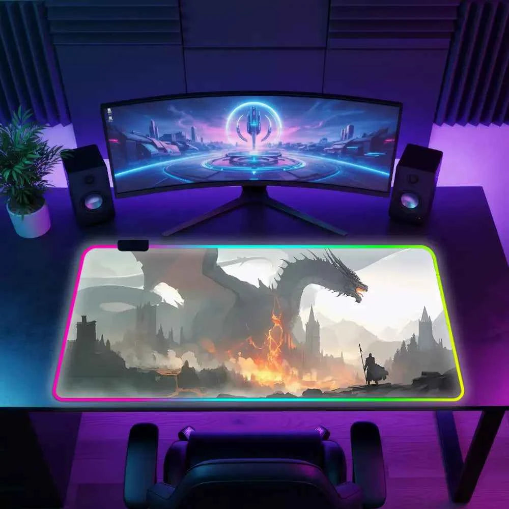 Tapi de souri gaming rgb dragon medieval