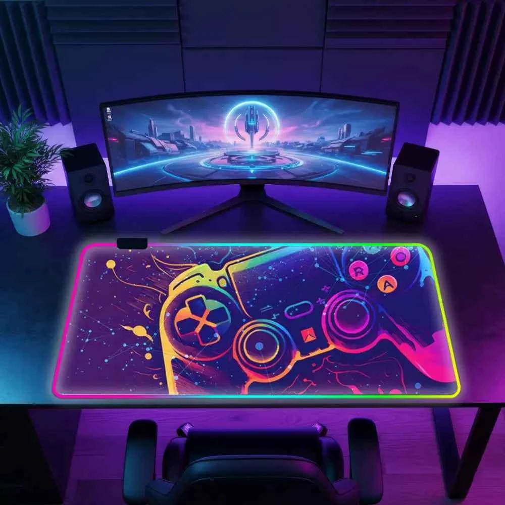 Tapi de souri lumineux manette playstation rgb