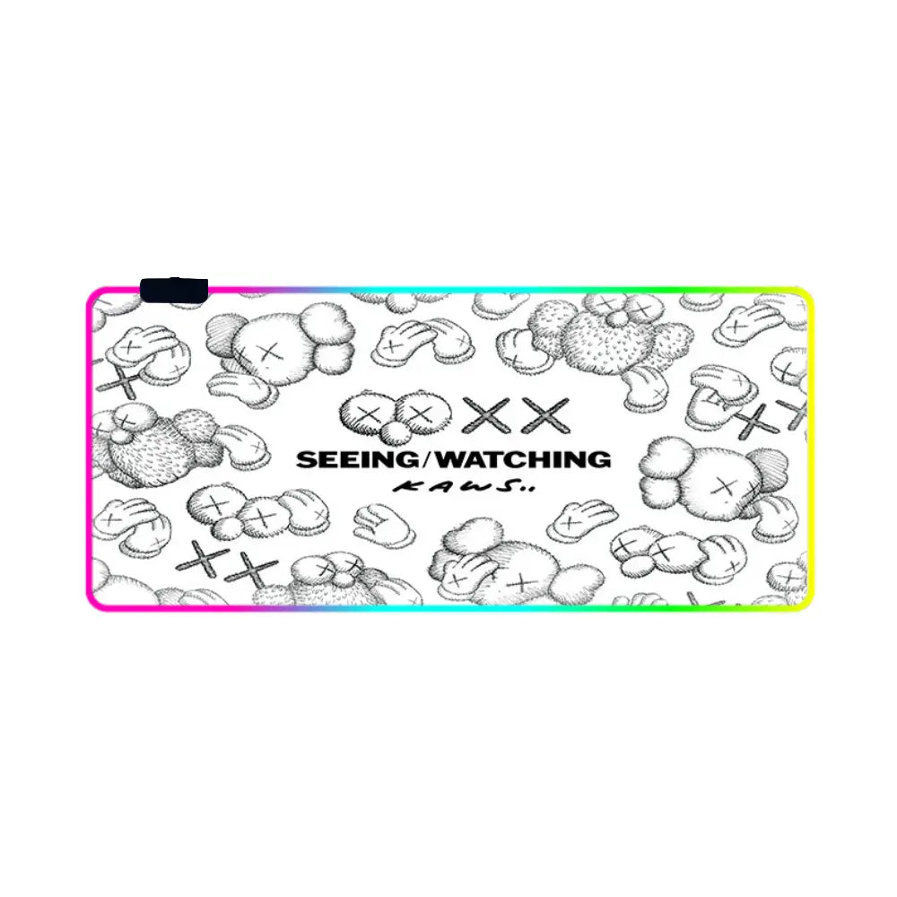 tapis de souris rgb kaws seeing watching blanc