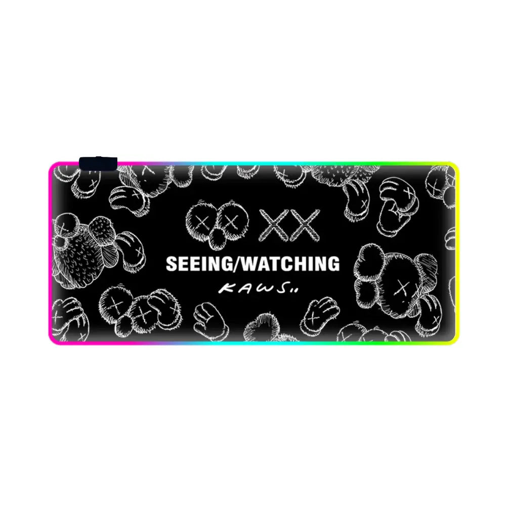 tapis de souris rgb kaws seeing watching noir