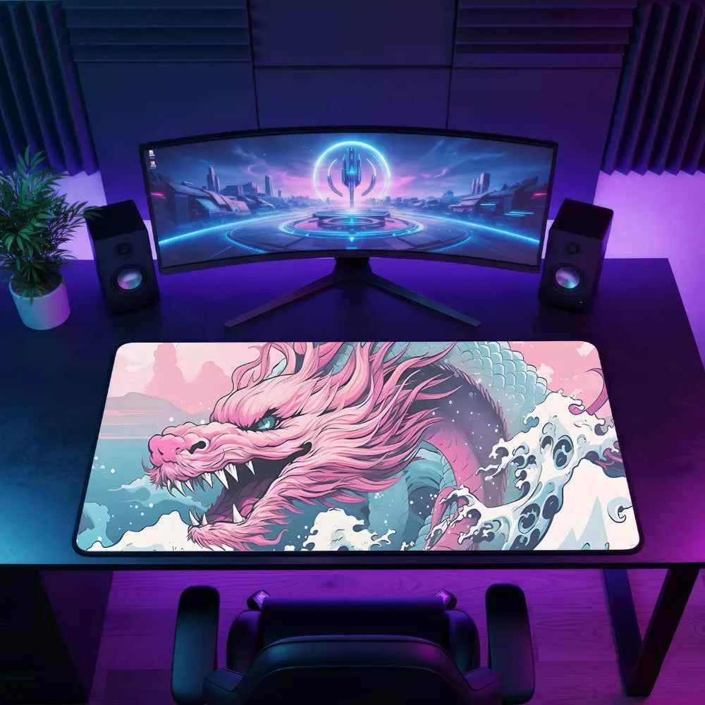 Tapis de souris XXL Japon Dragon Rose