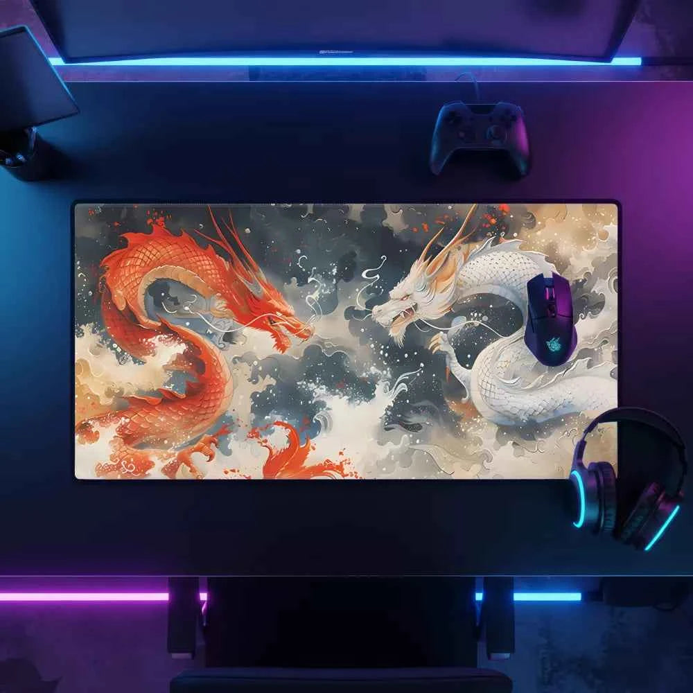 Tapis de souris XXL Japon Dragon duel