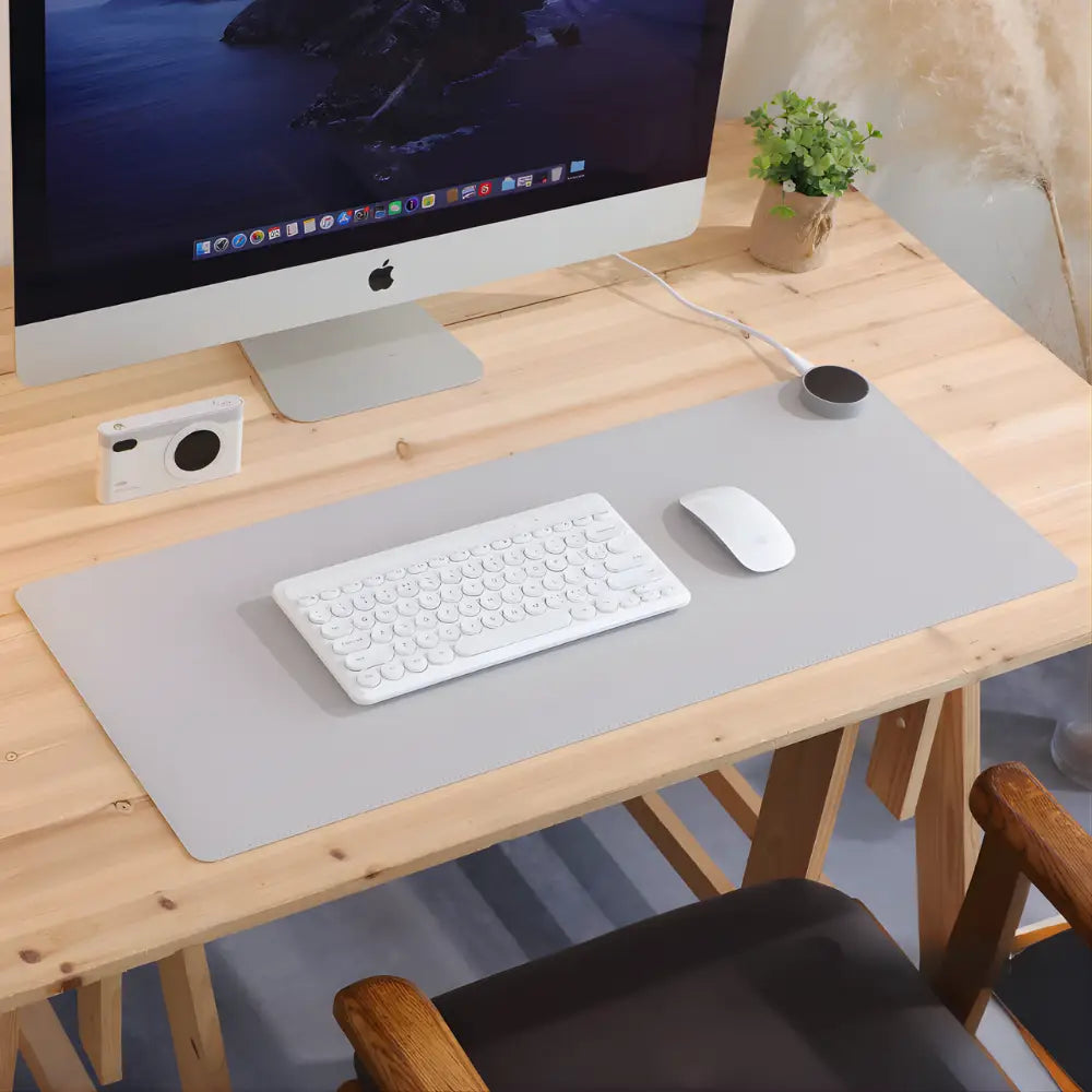 Tapis de souris chauffant xl gris