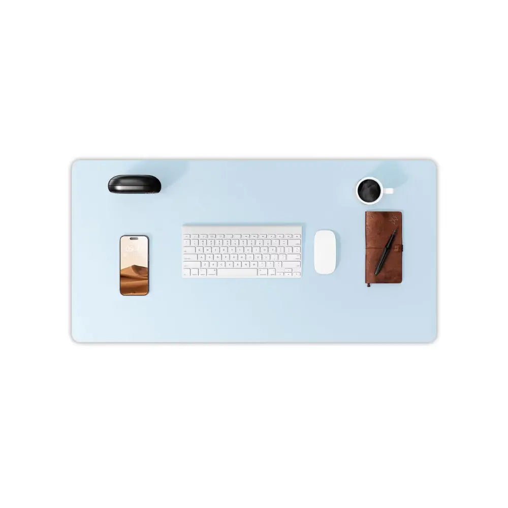 tapis de souris cuir bleu clair