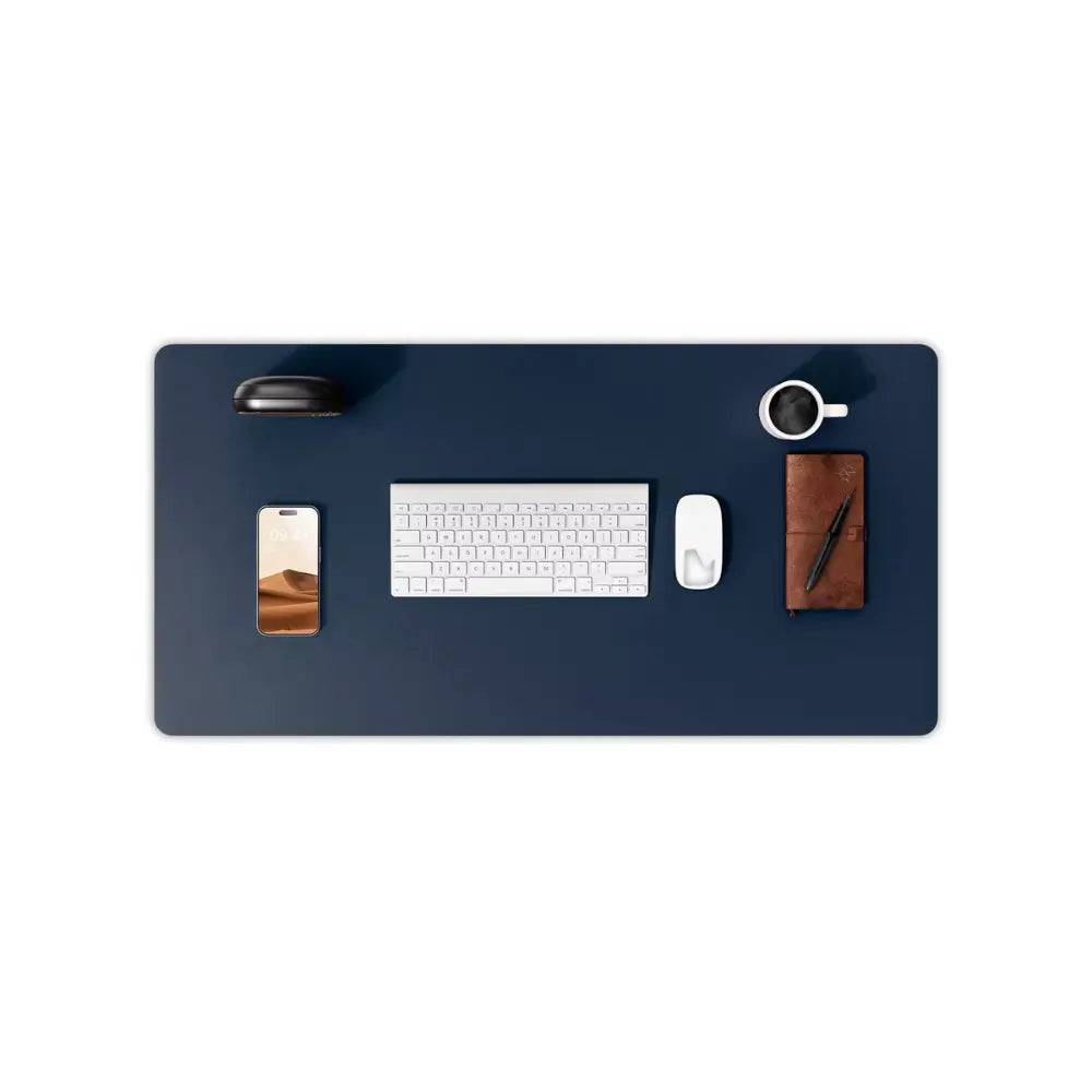 tapis de souris cuir bleu xxl