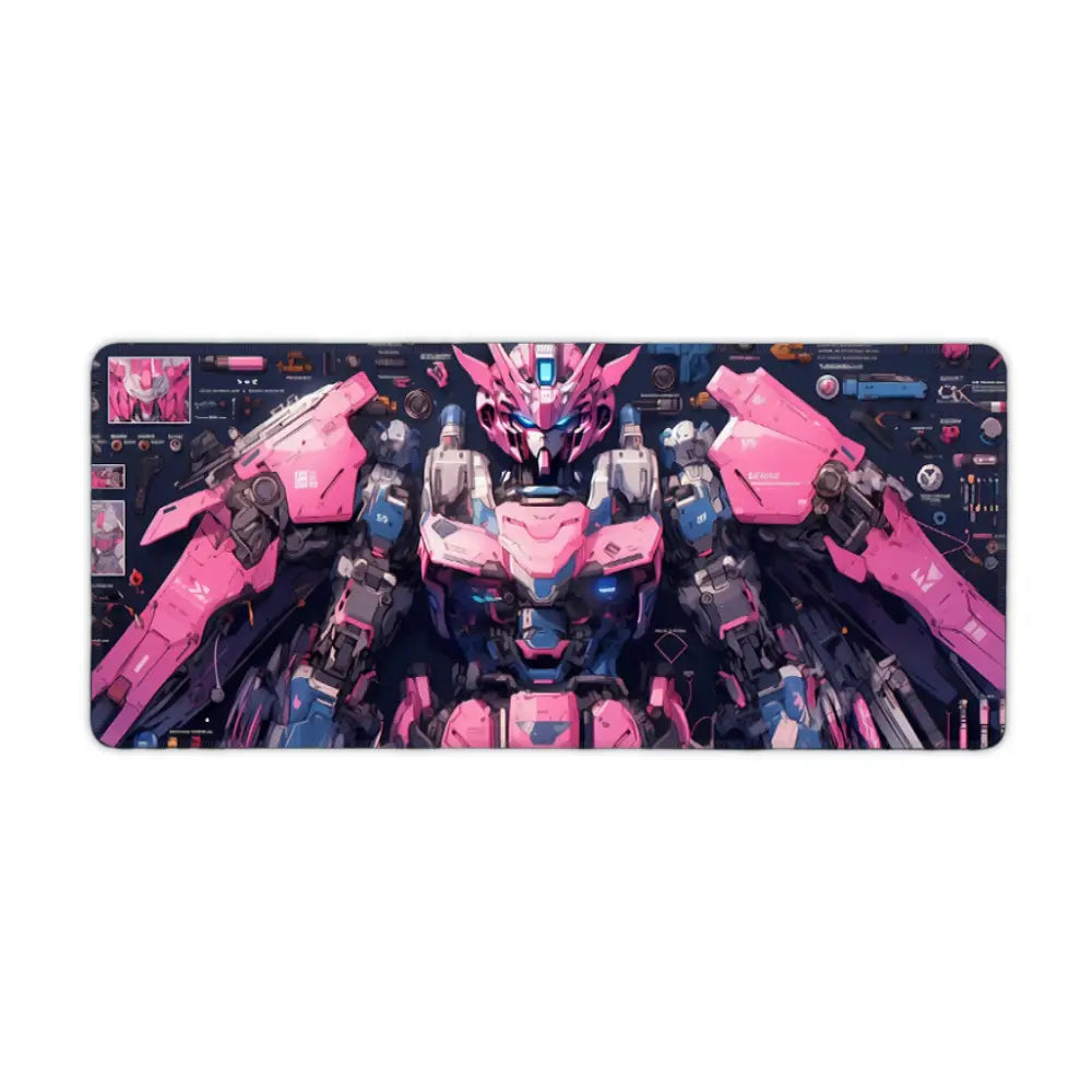 Tapis de souris de gamer Transformers rose, couleurs éclatantes et design robot