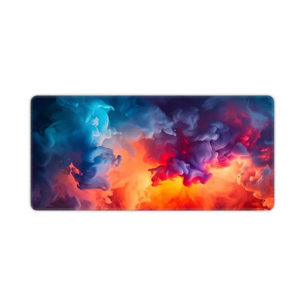 Tapis de souris design feu et eau multicolore