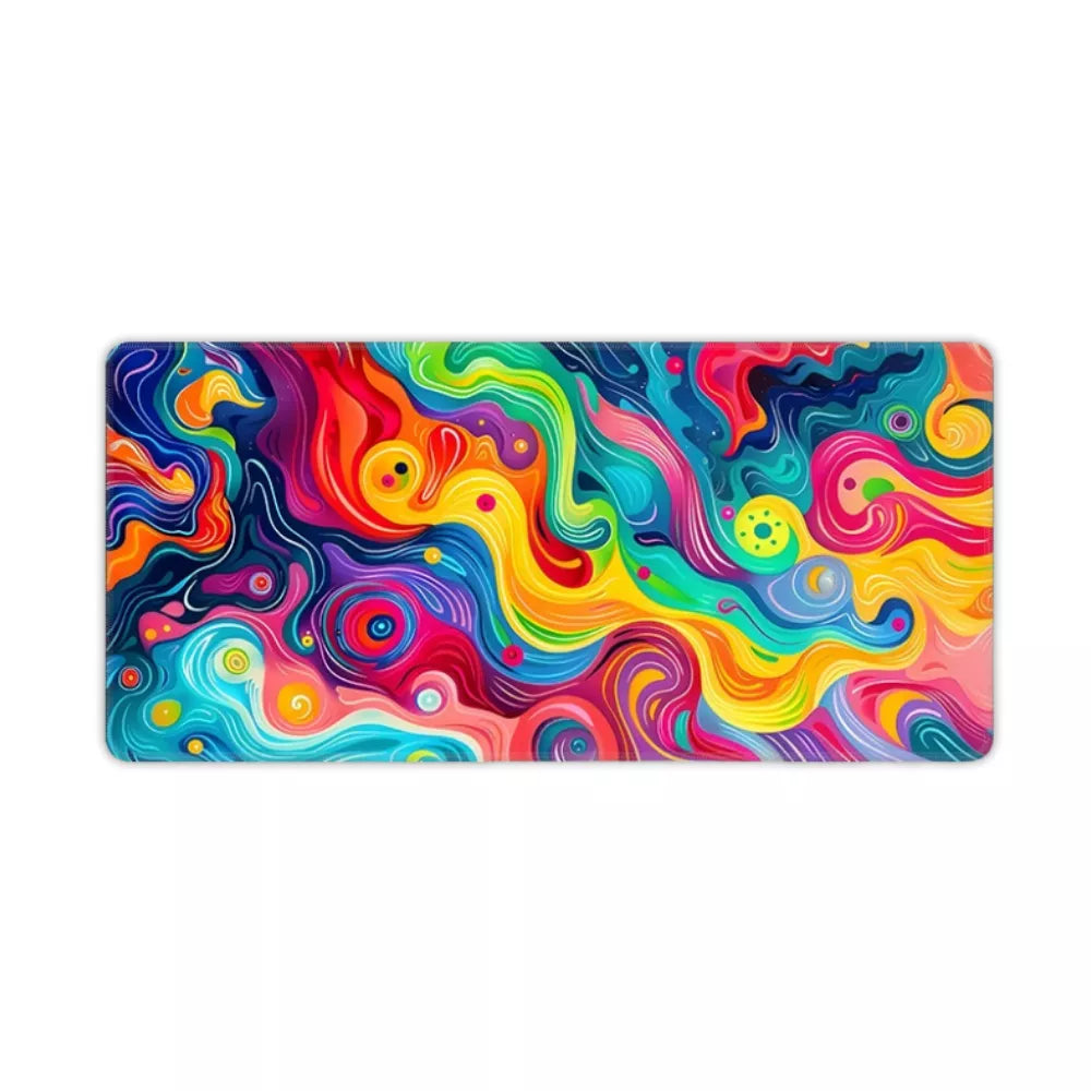 Tapis de souris gamer motif feu et eau pour gaming