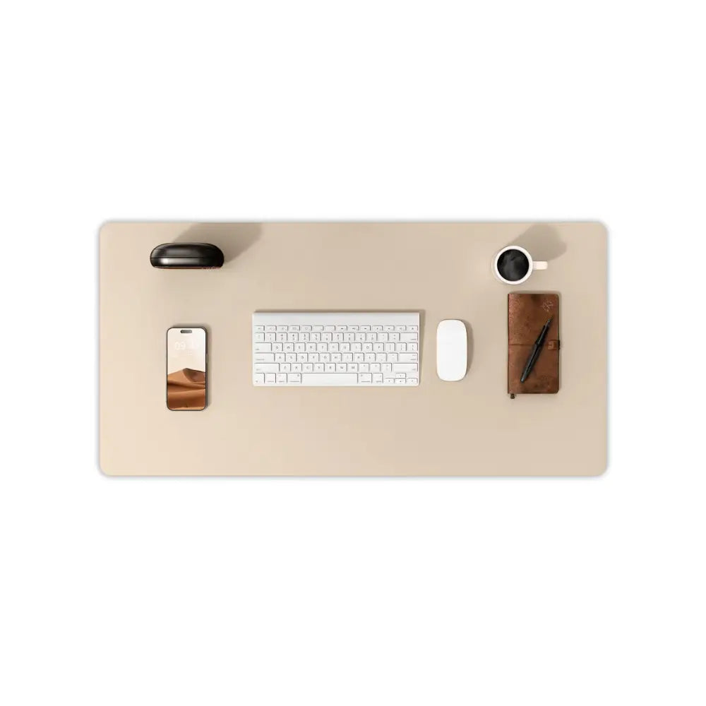 tapis de souris en cuir beige