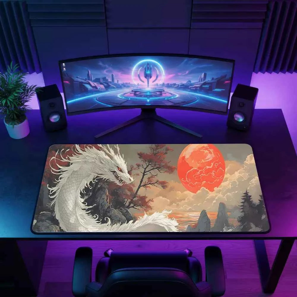 tapis de souris gamer Dragon blanc