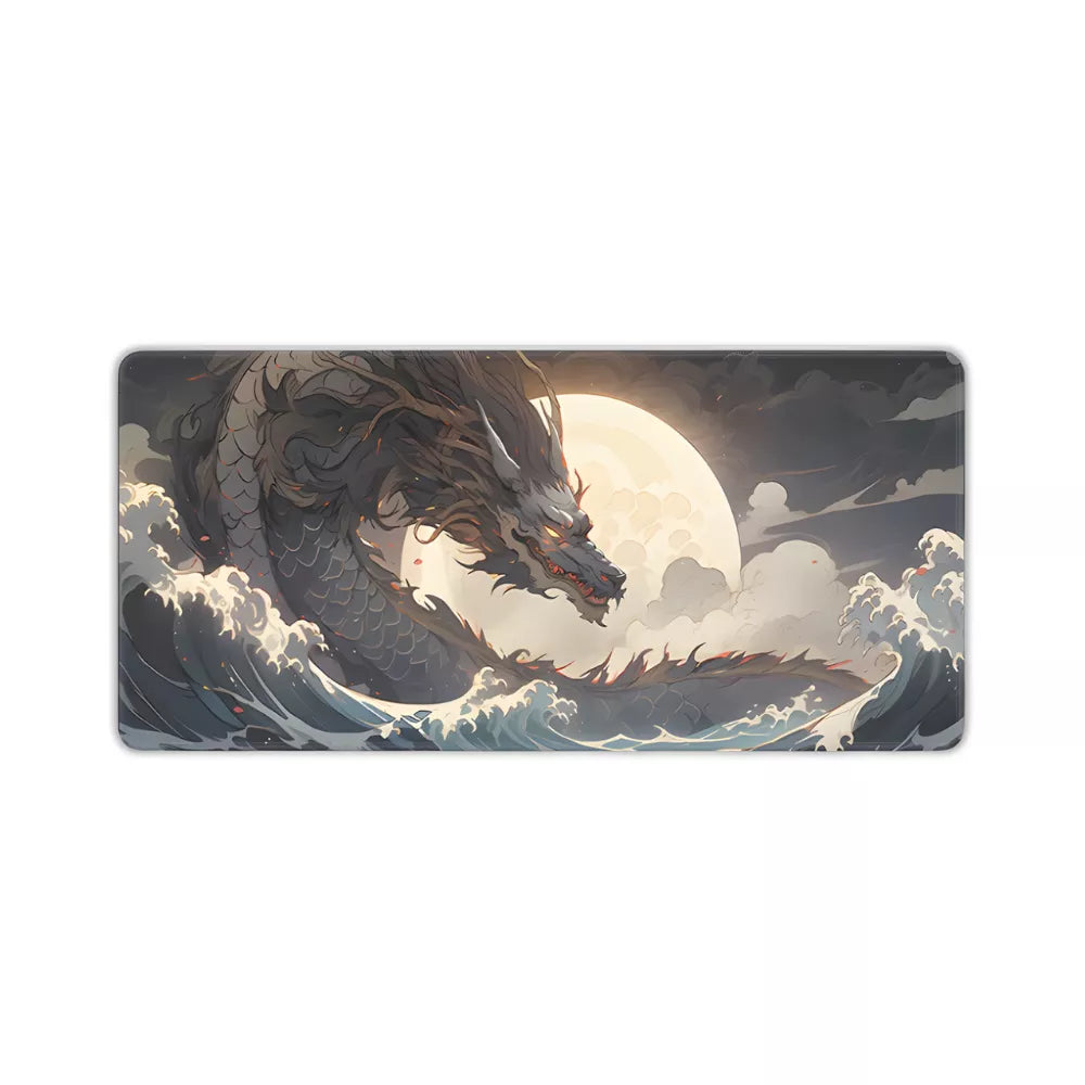 Tapis de souris gamer Dragon coucher de soleil