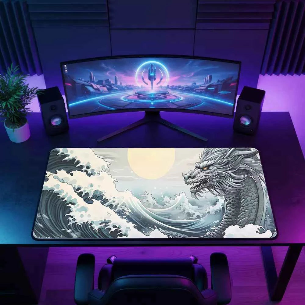 Tapis de souris gamer Dragon en mer