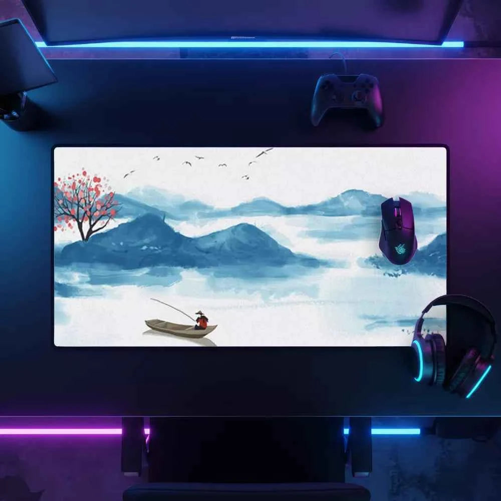 Tapis de souris Japonais - Paysage bleu