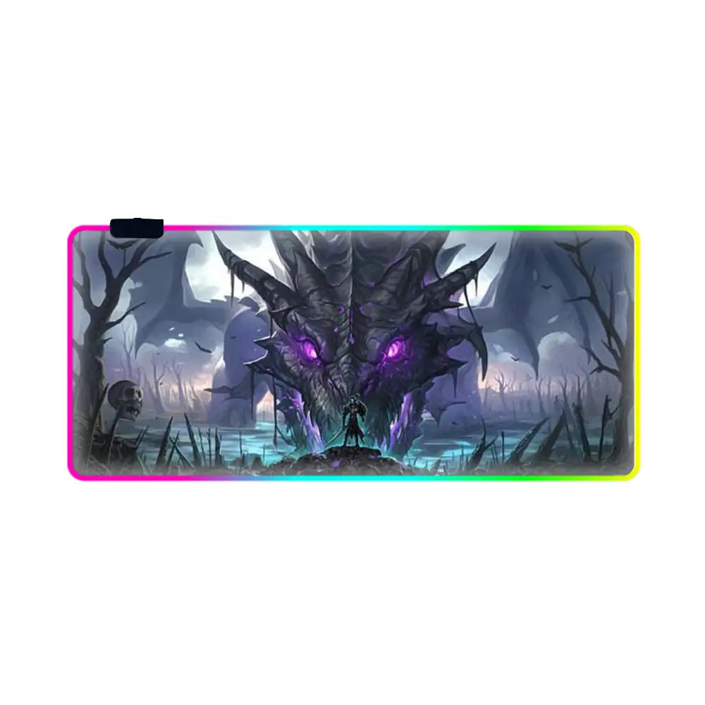 tapis de souris gamer rgb dragon legendaire violet