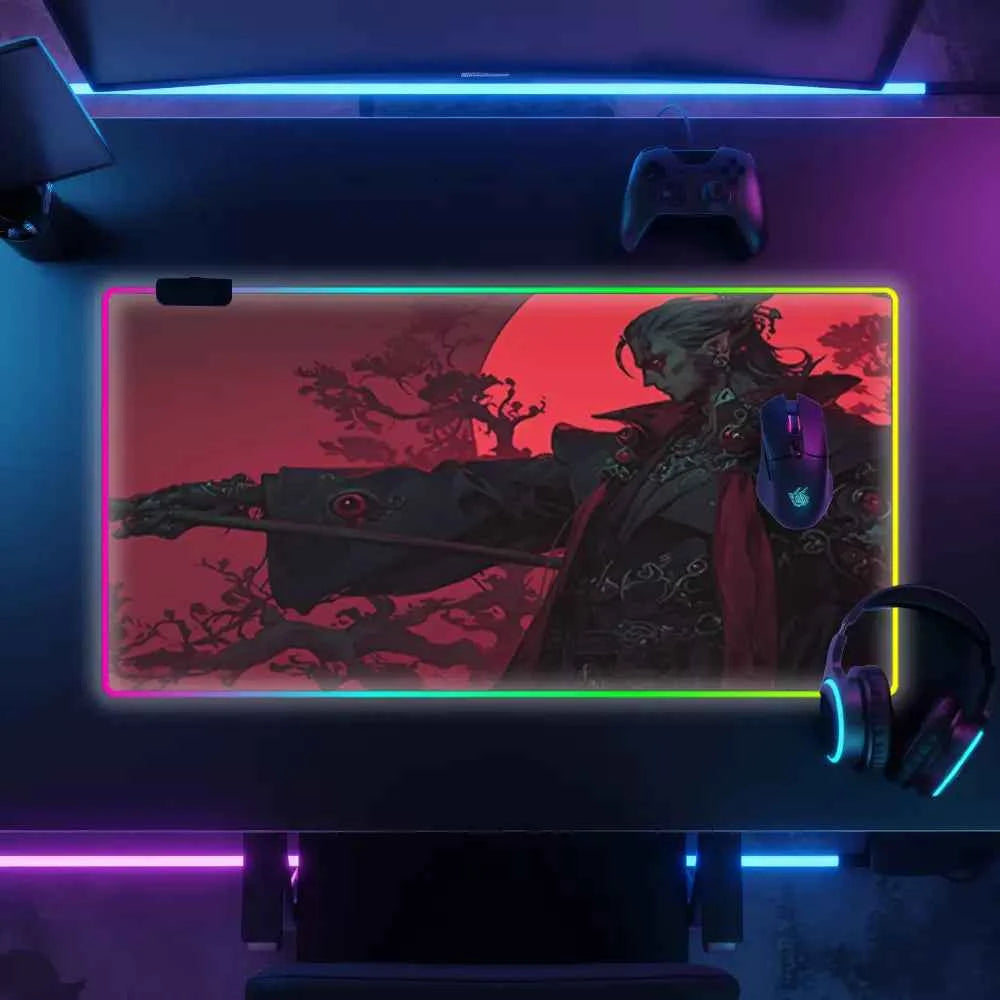tapis de souris gamer rgb vampire rouge