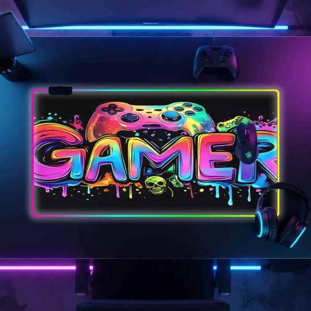 Tapis de souris gamer xxl led