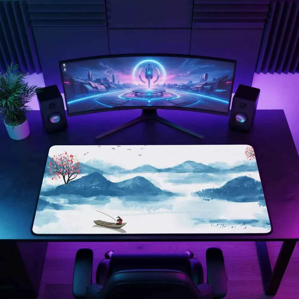 Tapis de souris Japon - Paysage bleu