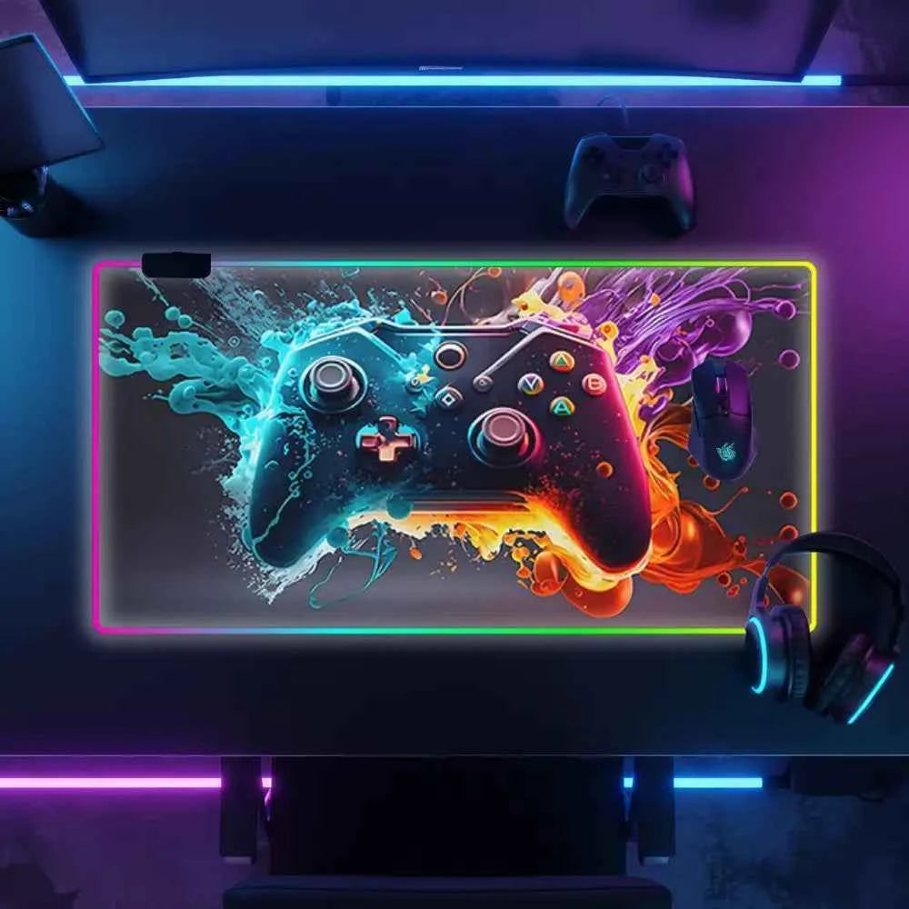 Tapis de souris led manette de gamer
