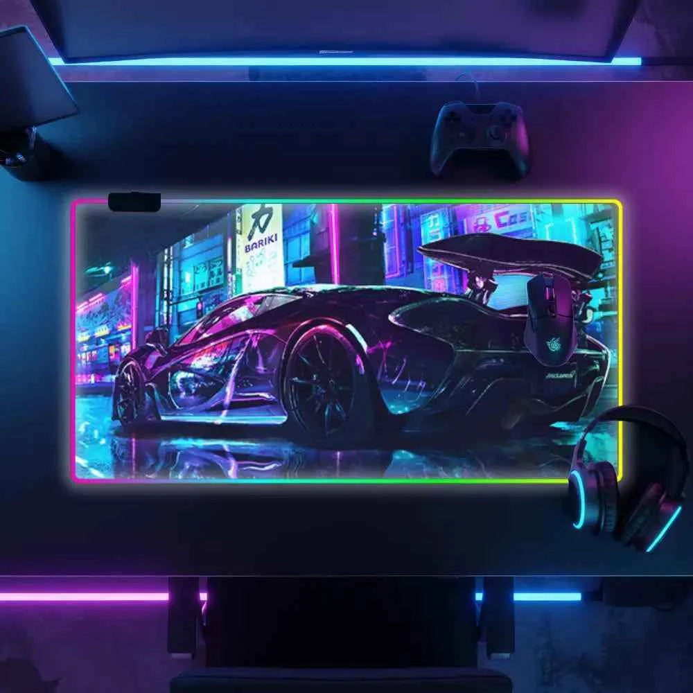 Tapis de souris led mclaren p1 neon