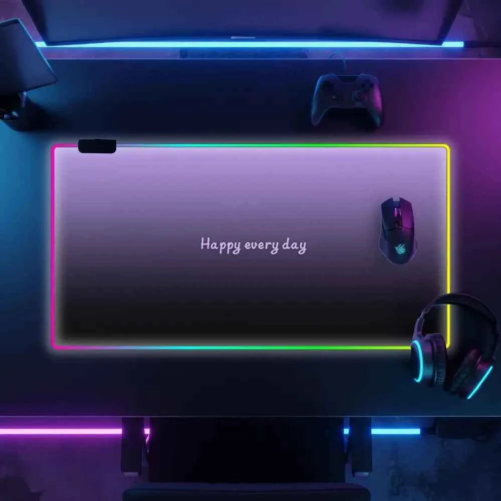 Tapis de souris led violet happy every day