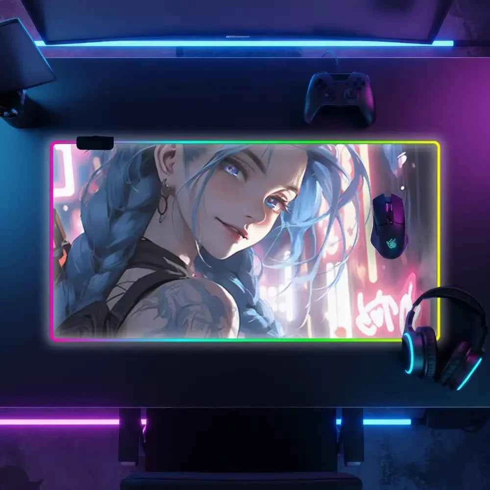 Tapis de souris lumineux jinx arcane v2