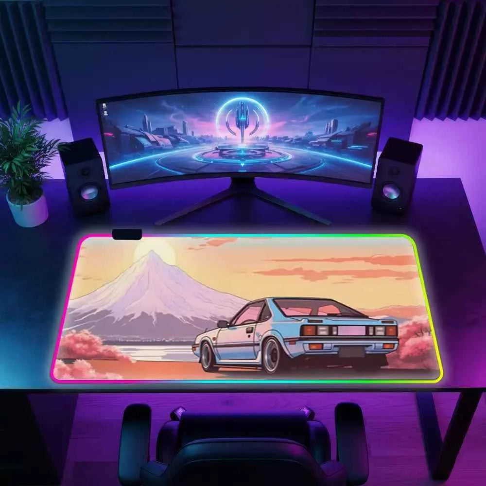 Tapis de souris lumineux toyota face au mont fuji