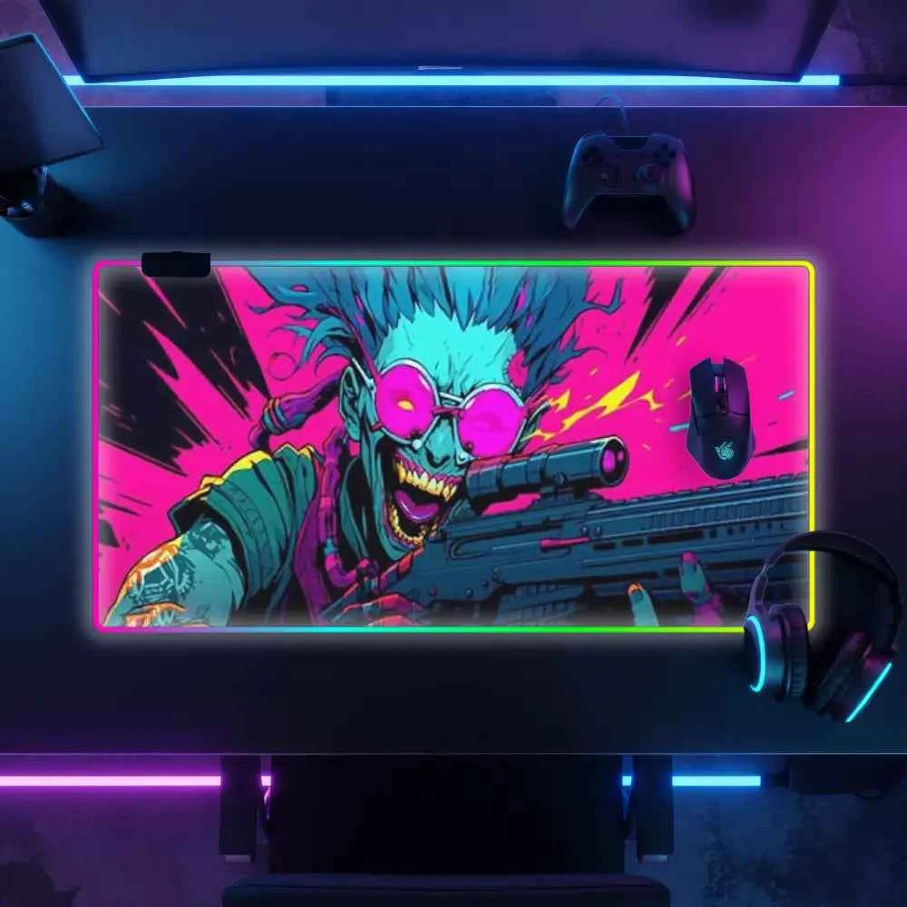 Tapis de souris neon zombie sniper