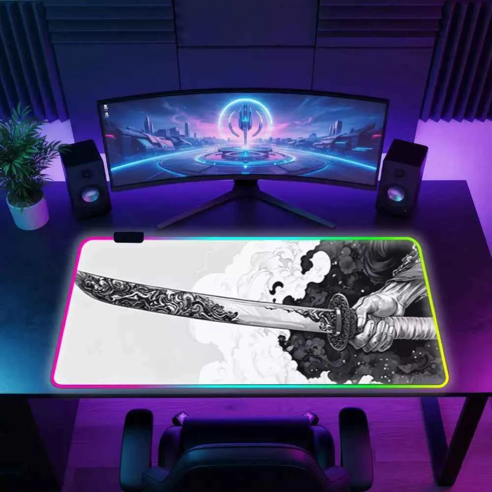 Tapis de souris pas cher RGB Katana du samourai