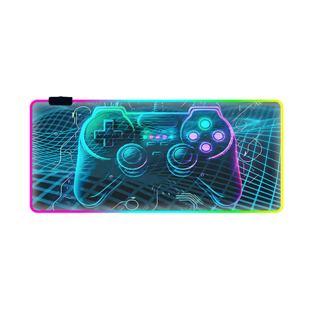 Tapis de souris pour gaming rgb manette bleu