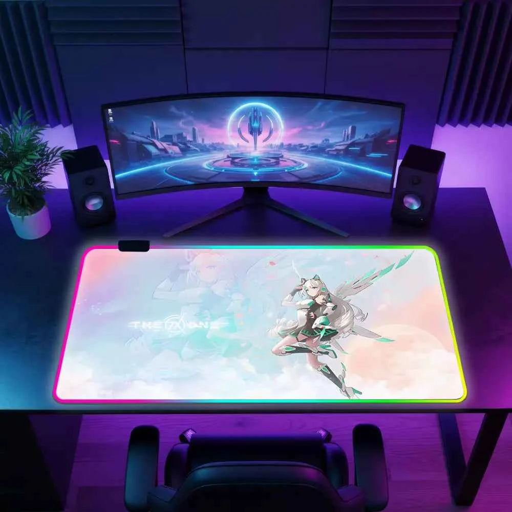 Tapis de souris rgb fille anime the one