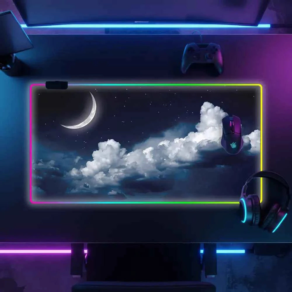 Tapis de souris rgb lune nuit