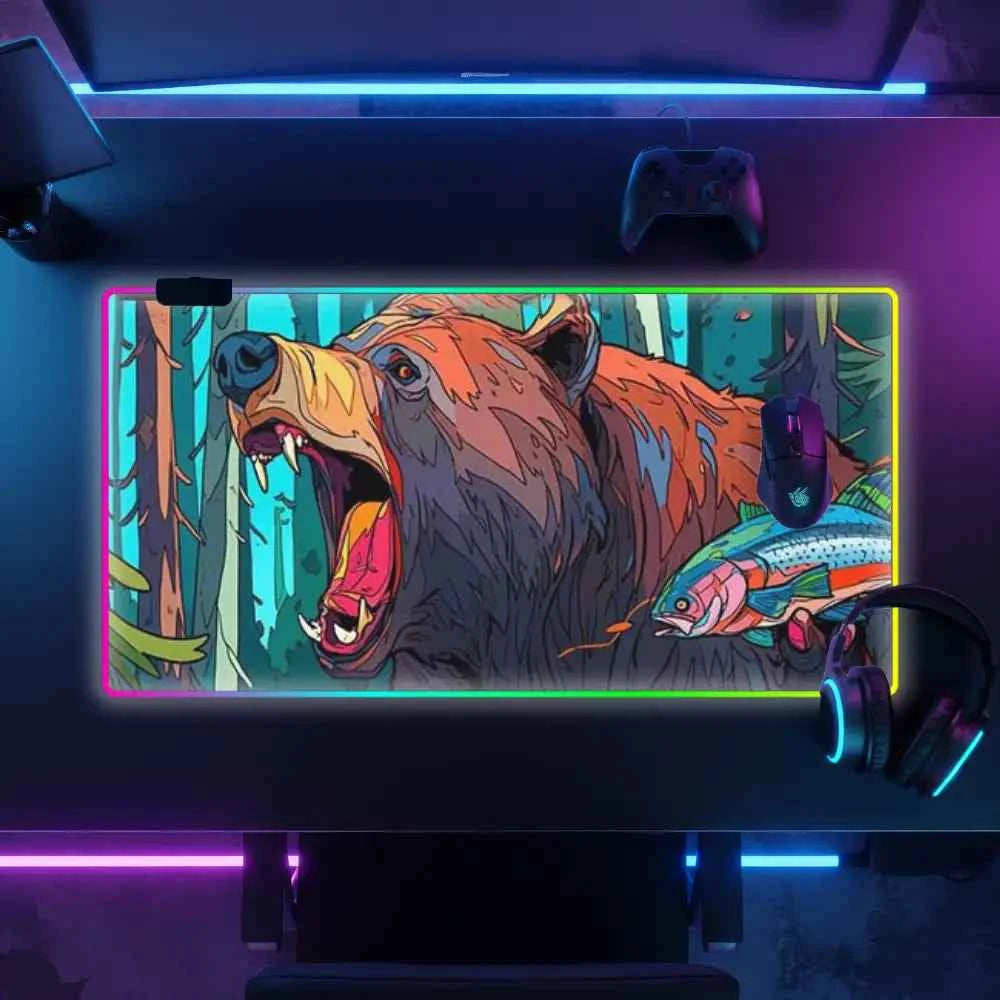 Tapis de souris rgb ours saumon