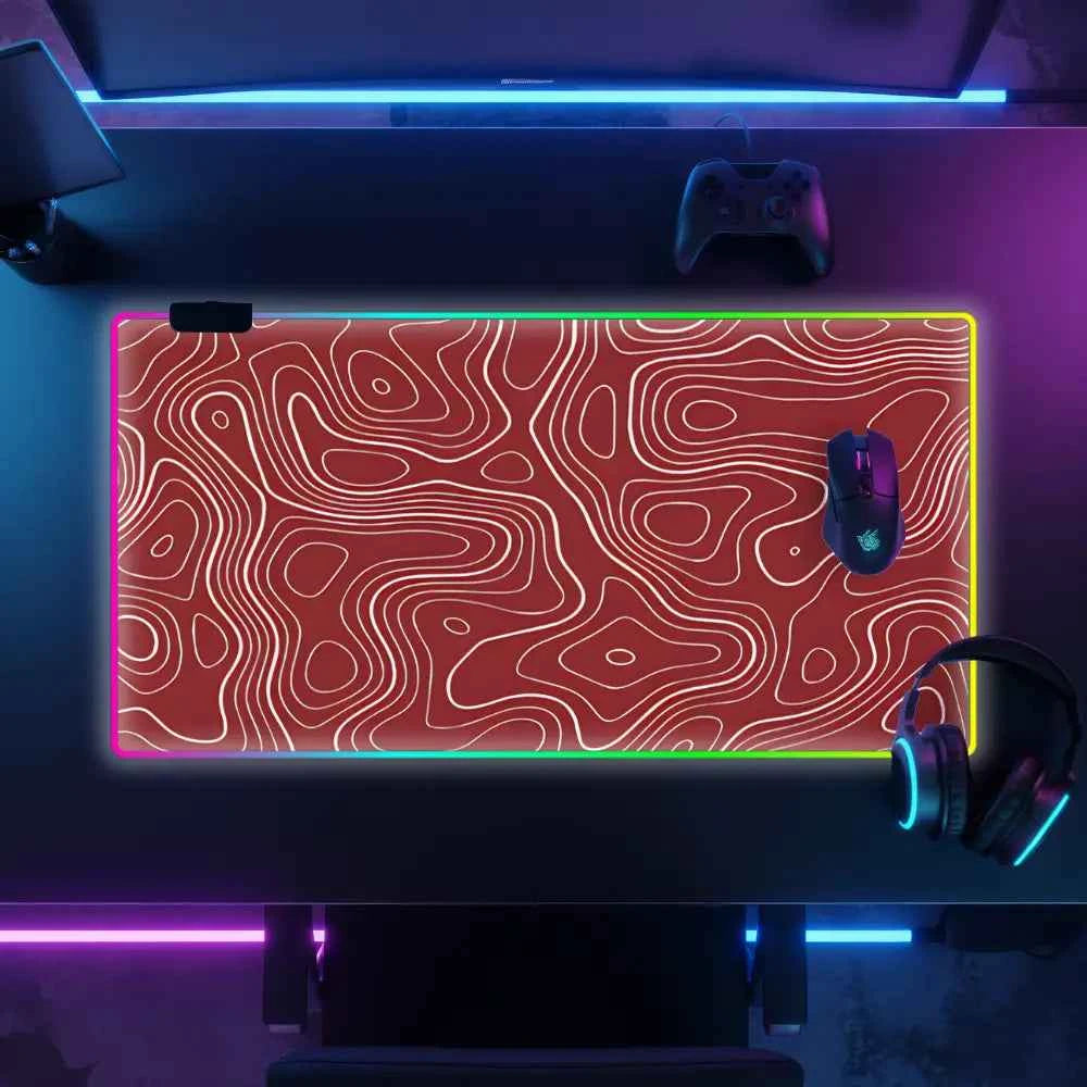 Tapis de souris rgb topographique rouge
