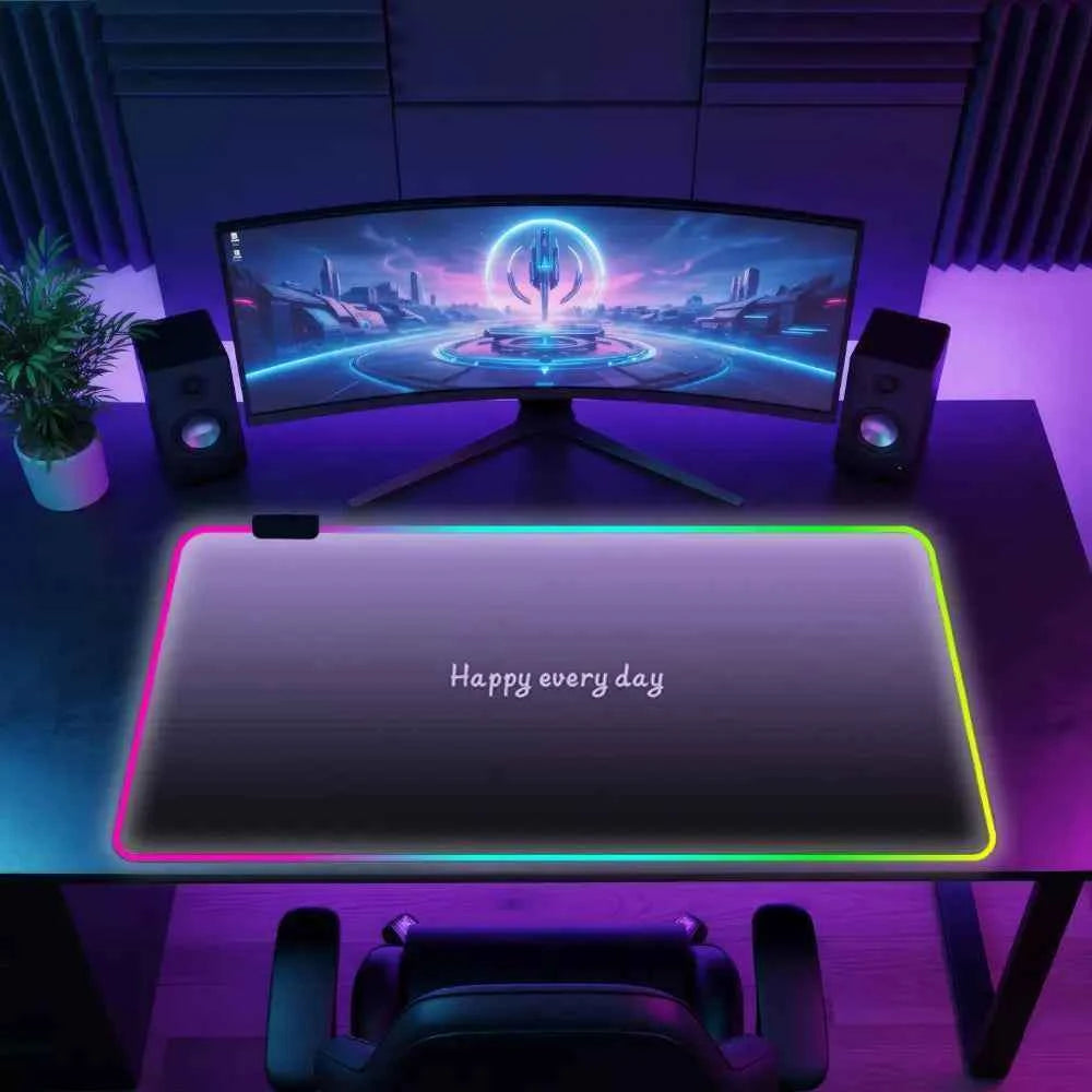 Tapis de souris rgb violet happy every day