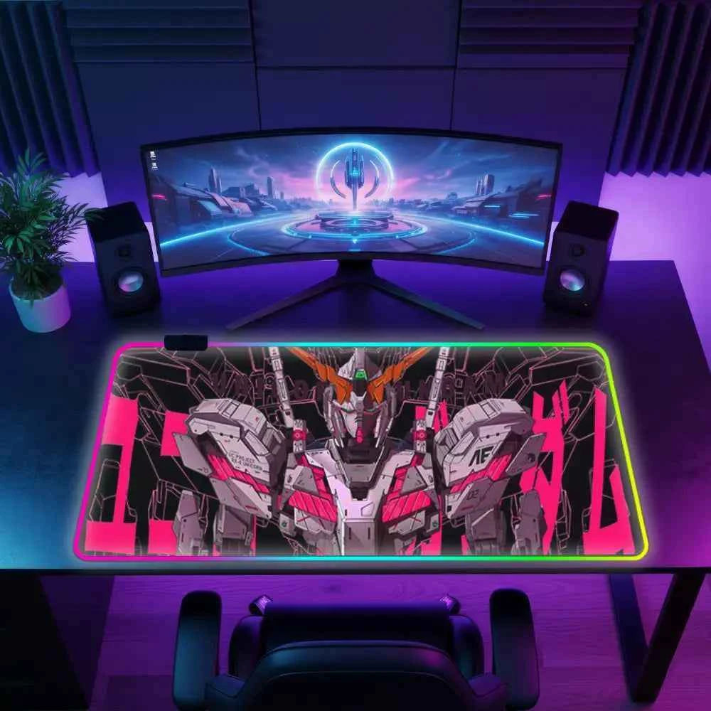 Tapis de souris rgb xxl gundam rx 0 rose