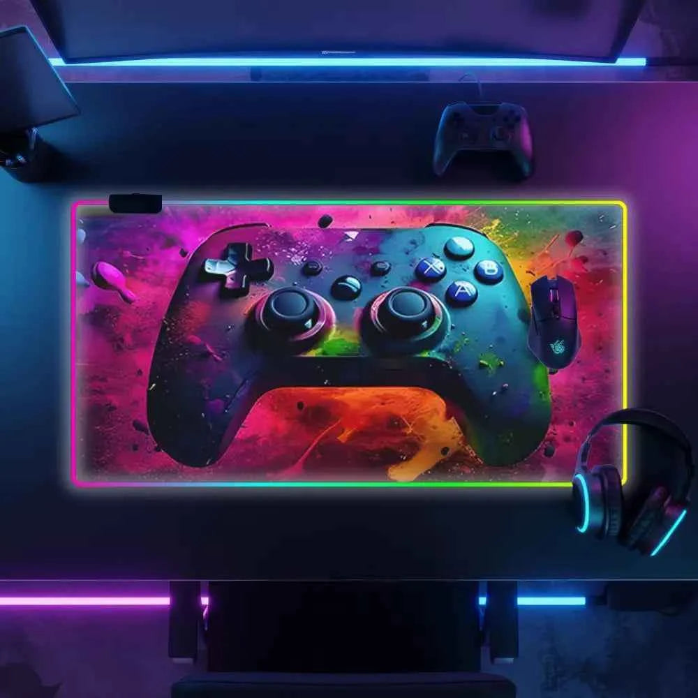 Tapis de souris xxl RGB manette explosive