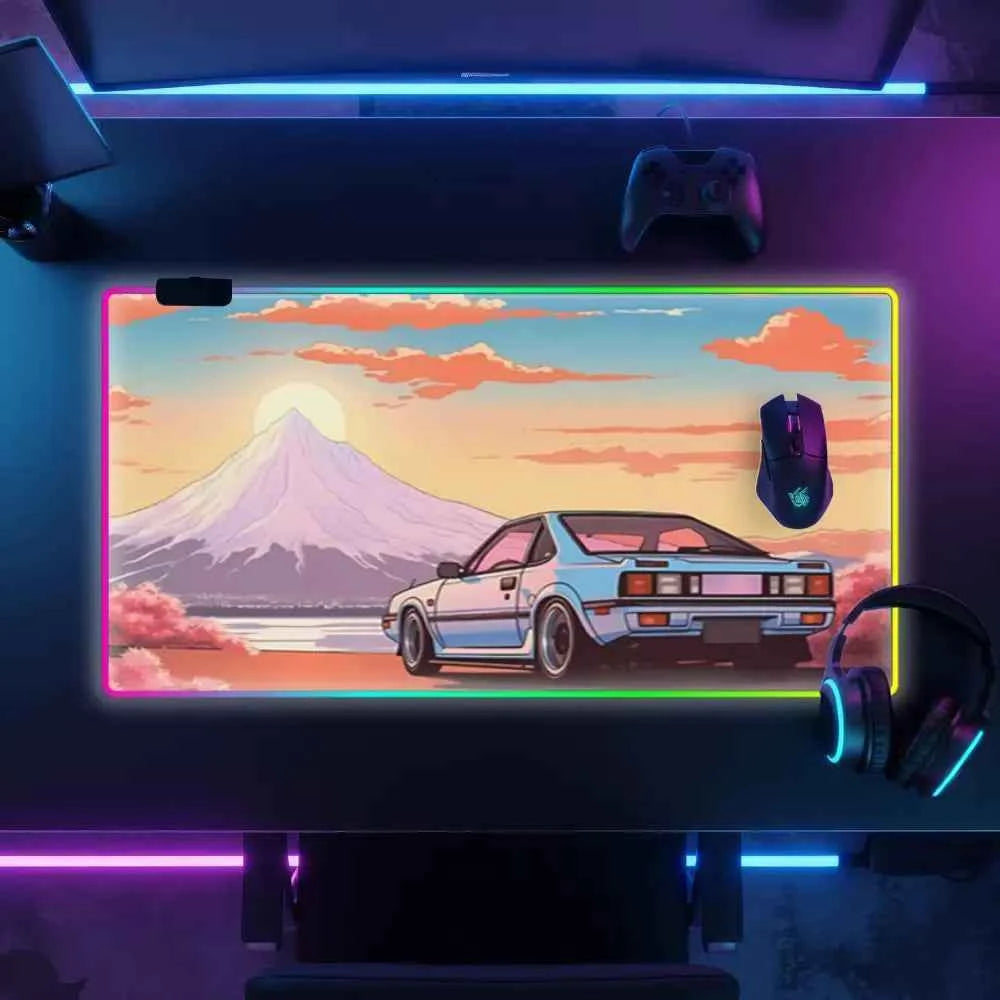 Tapis de souris xxl RGB toyota face au mont fuji