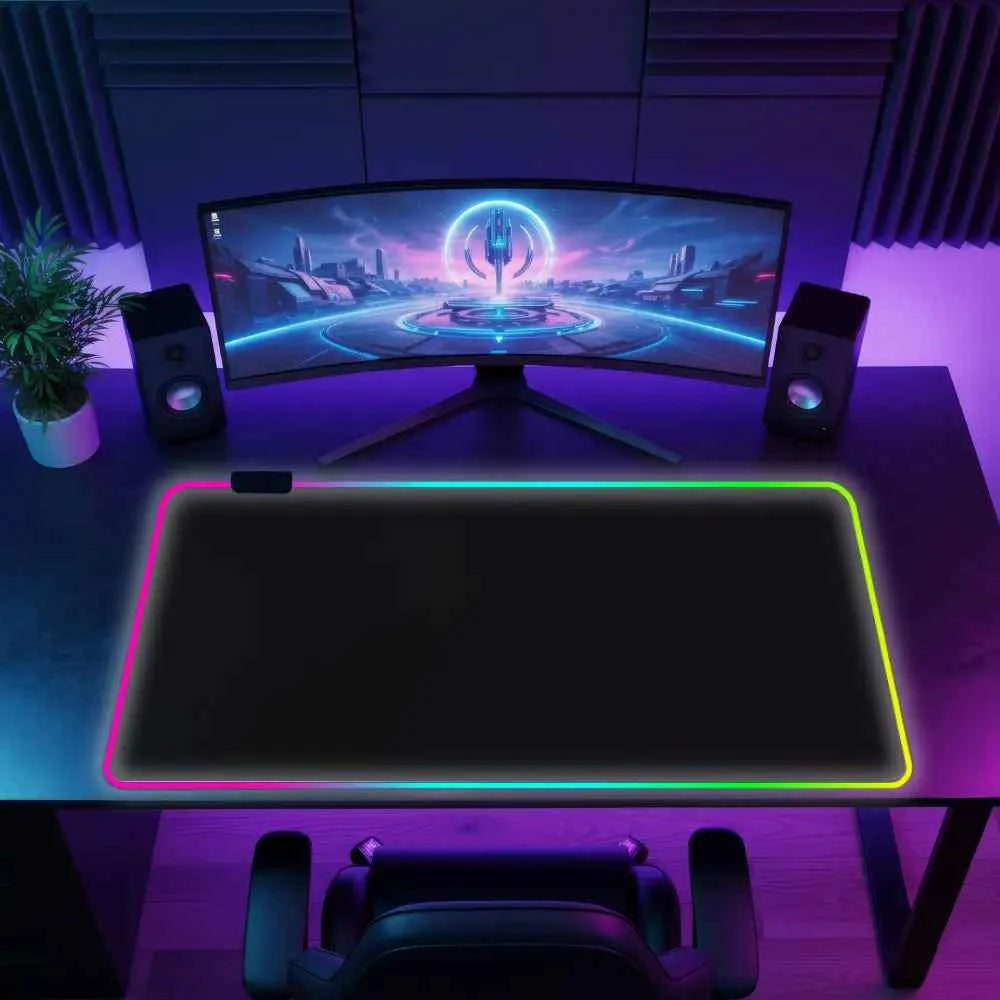 Tapis de souris xxl gamer neon noir