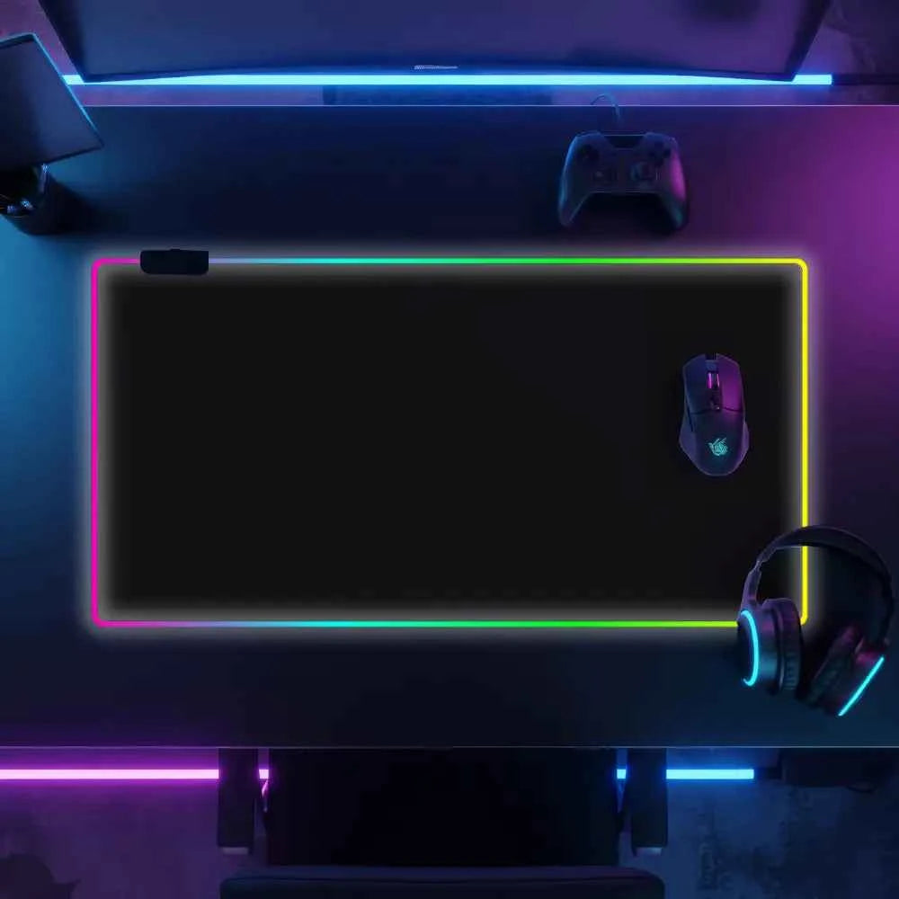 Tapis de souris xxl gamer rgb noir