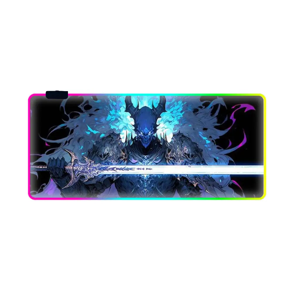 tapis de souris xxl neon guerrier demoniaque
