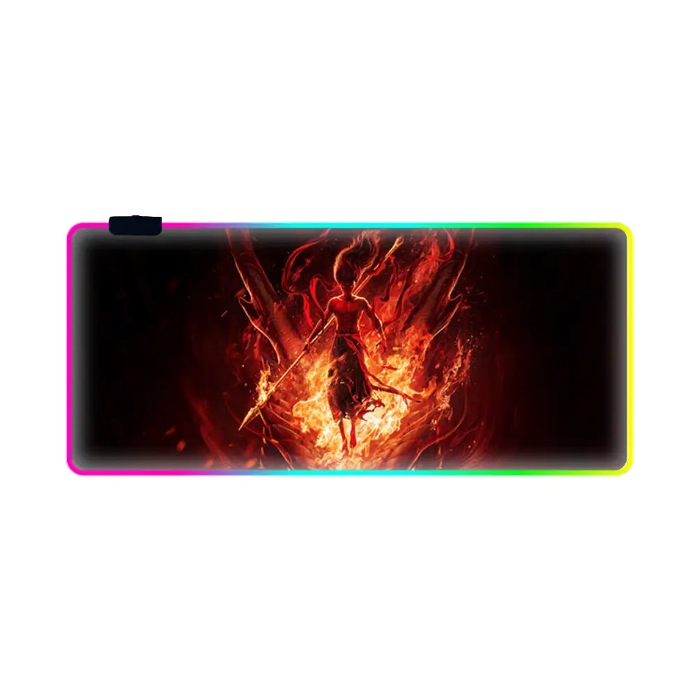 Tapis de souris xxl neon ne zha 2 enflamme