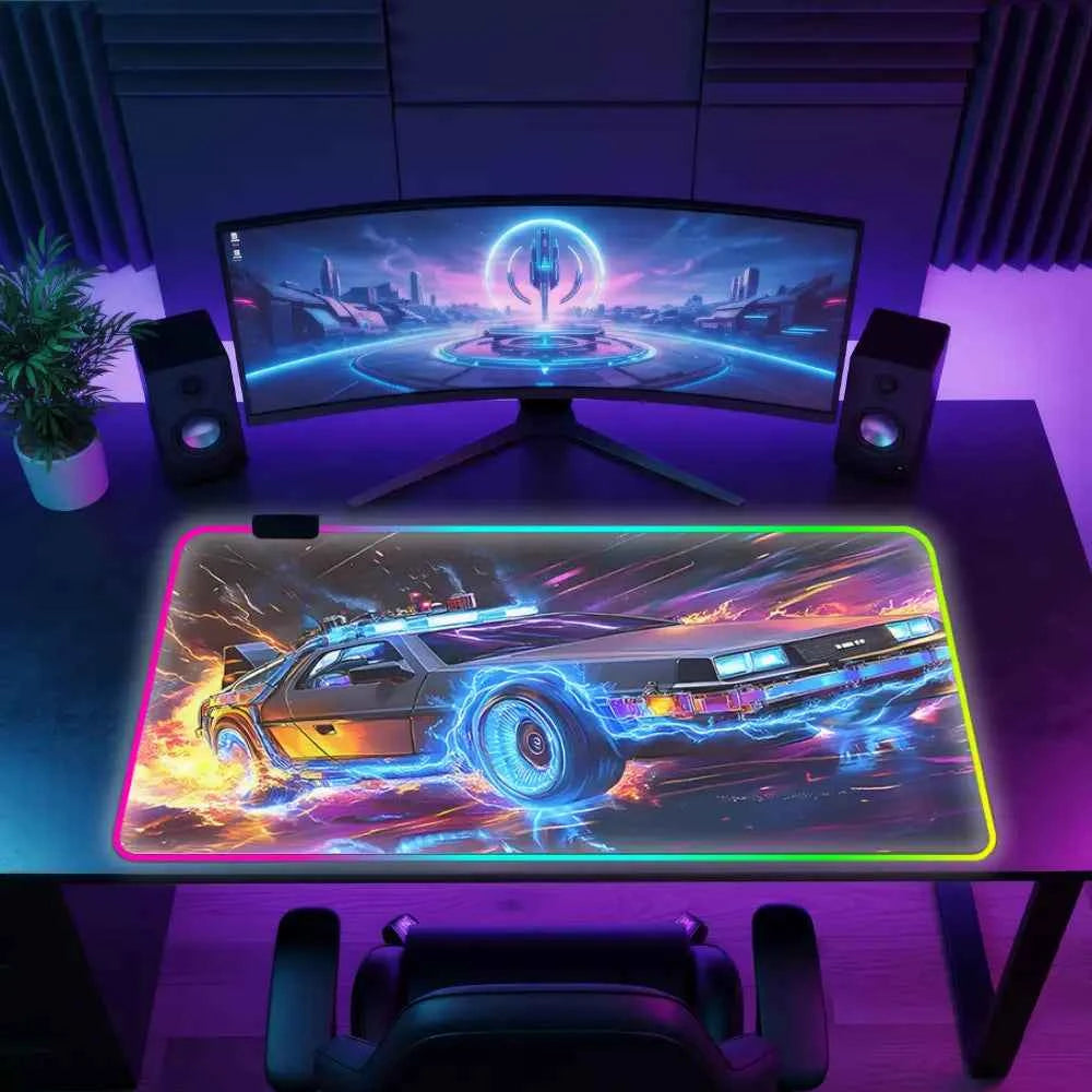 Tapis de souris xxl neon retour vers le futur